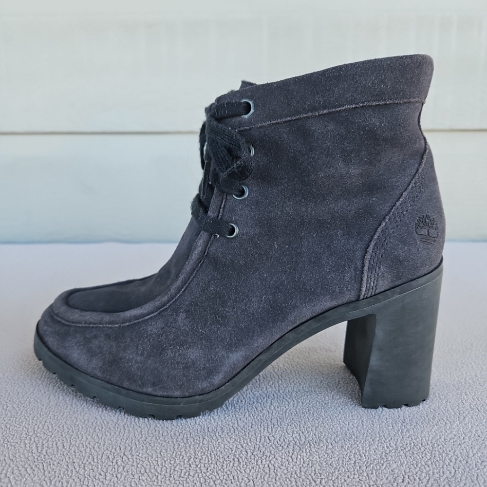Timberland Allington Chukka Womens SZ 8 Heeled Bootie Chunky Ankle Grey A1HMF - Picture 5 of 12